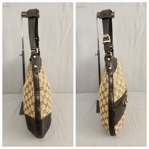 GUCCI GG Canvas Horsebit Hasler Hobo Bag - Picture 8 of 15